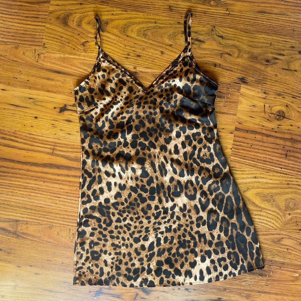 Nasty Gal Leopard Silky mini dress
